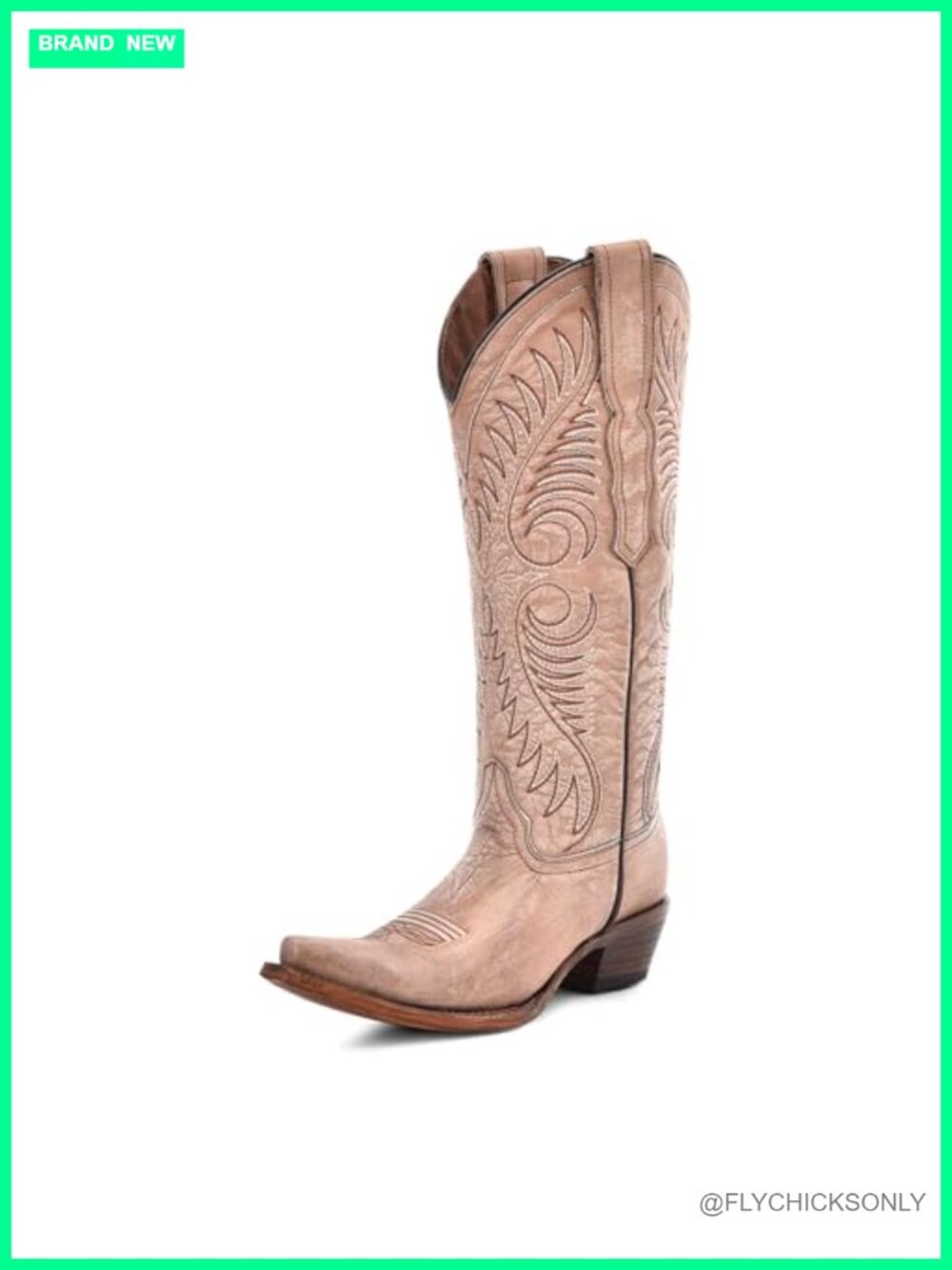 Corral Cowgirl Leather Boots Embroidered Snip Toe 2 inch Heel
